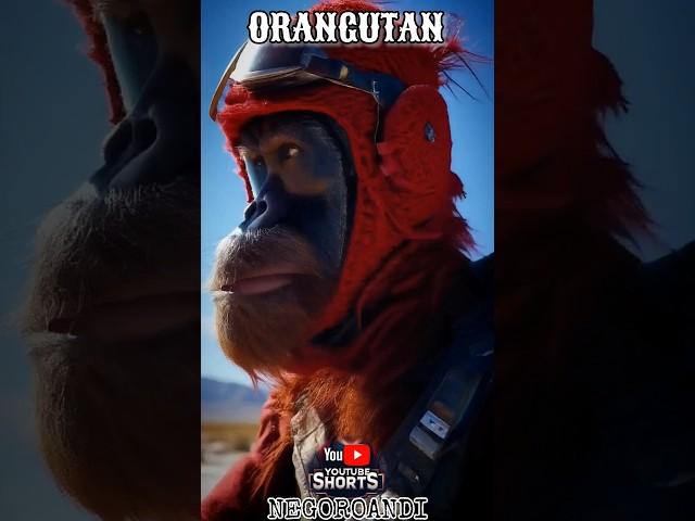 Desert Orangutan Odyssey: Red Knitted Motorcycle Helmet Adventure #shorts