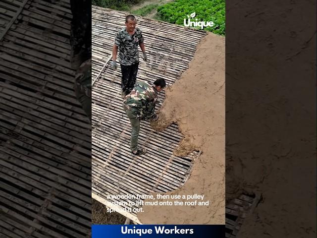 Mud house construction in rural china - The workers do their job perfectly || #machine #shorts