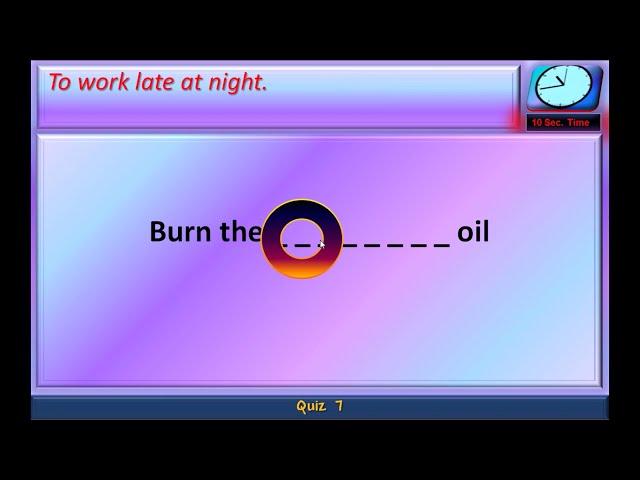 Quiz Hour : Quiz on Idioms. Part 1.