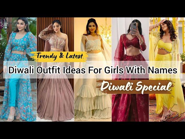 Latest diwali outfit ideas for girls/Diwali dress for girls women with name/Diwali dress collection