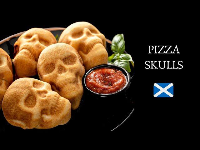 Halloween Pizza Skulls | Easy stuffed pizza recipe | Pizza Pockets | Skull Pan Giveaway