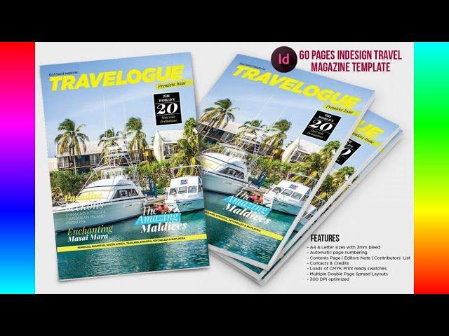 Editable Magazine Templates: Indesign Travel Magazine Template