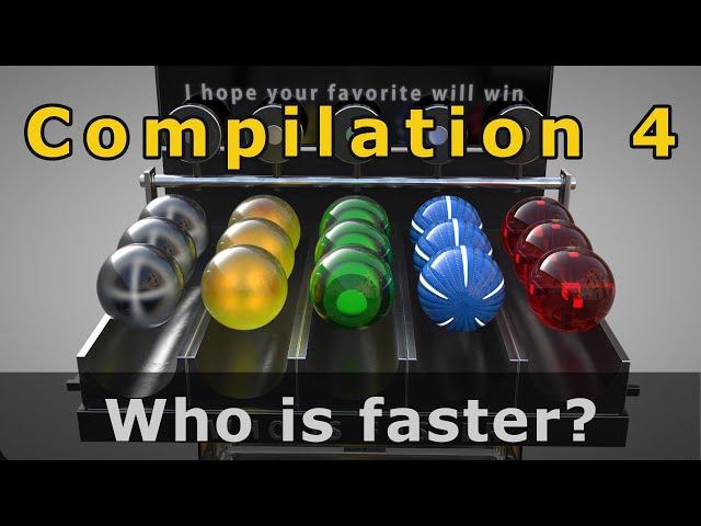 Marble Run Compilation 4 from my WHO IS FASTER Channel ️ C4D4U