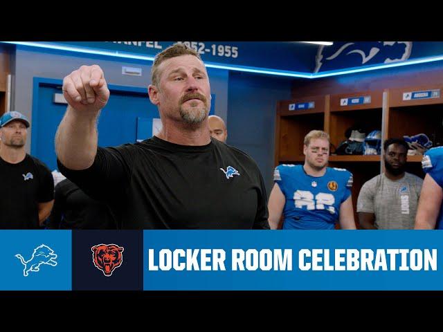 Lions vs. Bears postgame locker room celebration