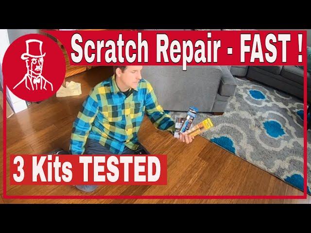 How to repair a scratch on  engineered hardwood floor: compare 3 scratch repair kits