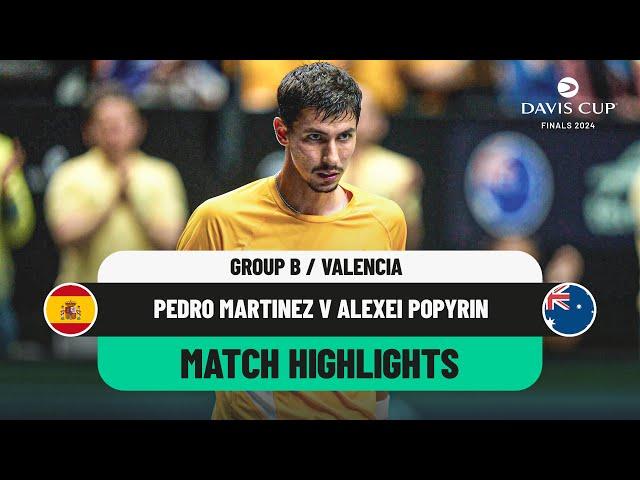 Pedro Martinez v Alexei Popyrin Highlights | Spain v Australia Davis Cup 2024 Finals Group Stage