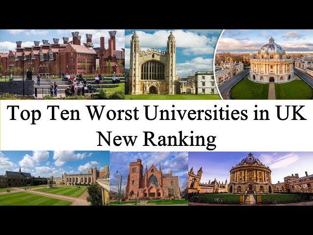 Top Ten WORST UNIVERSITIES in UK New Ranking | UK WORST UNIVERSITY RANKING