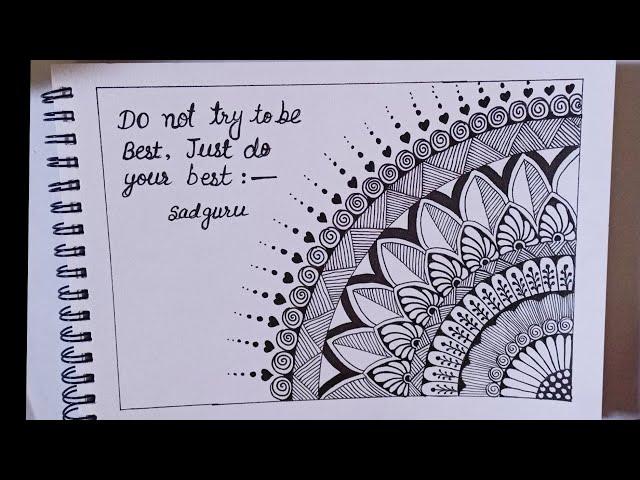 mandala art || corner mandala || easy mandala art for beginners #mandalaart #doodleart #zendoodle