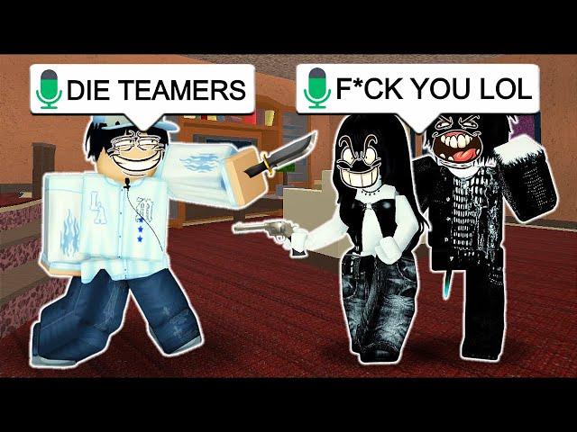 Roblox MM2 VOICE CHAT But I Find The Most TOXIC TEAMERS