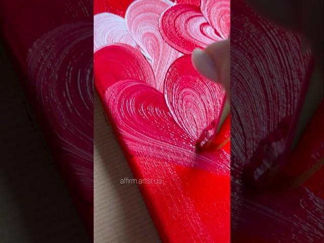 Easy Abstract Red Heart Painting Idea | Relaxing Art for Beginners ️