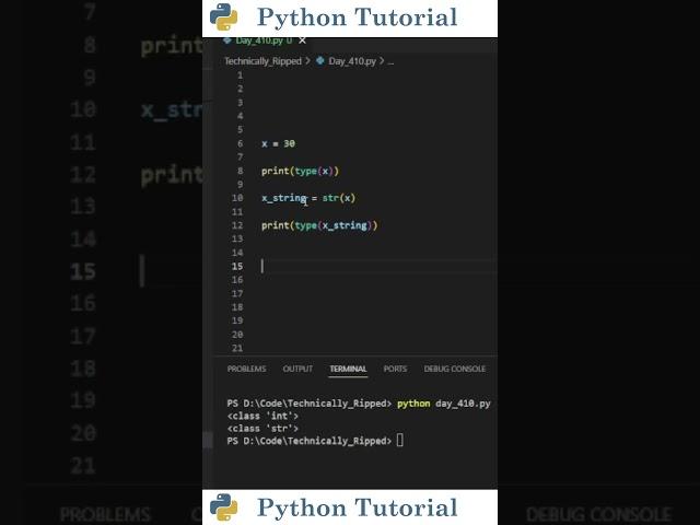 Convert Integer Into A String | Python Tutorial