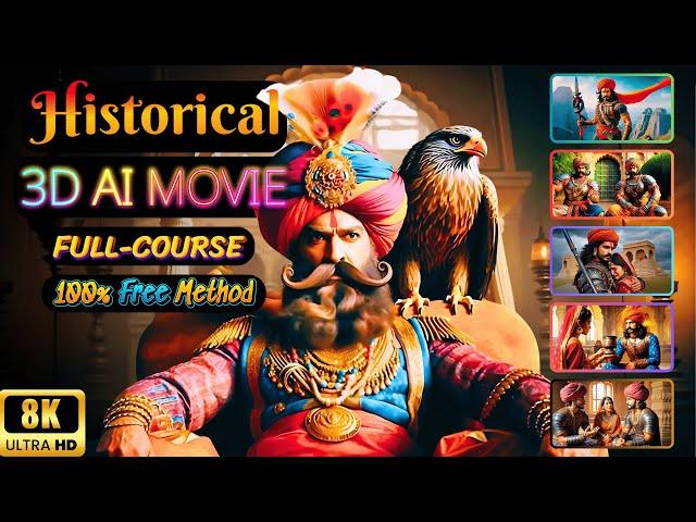 Create AI Historical movie With Consistent Characters 100% FREE | How to create AI Film:FullCourse