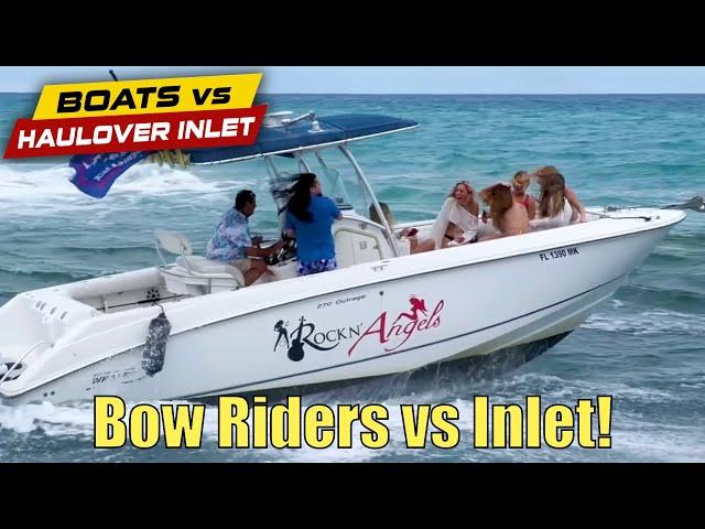 The Ladies Take On Big Waves From The Bow! | Boats vs Haulover Inlet