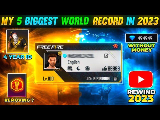 MY 5 BIGGEST WORLD RECORD IN 2023  - कोई नहीं कर पाएगा मेरे अलावा || FREE FIRE 