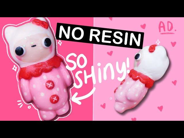 how to make *shiny* CUSTOM FIGURES without polymer clay OR resin - air dry clay craft AD