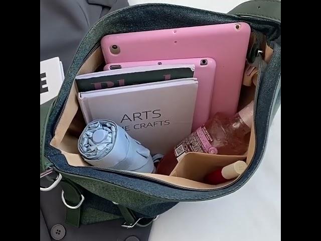 대용량 통근 가방 패션 데님 토트백 여성 여름 질감 크로스백