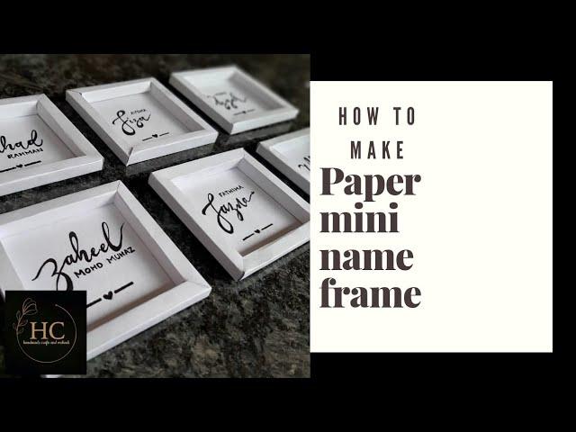 How to make paper mini name frame || easy frame at home || calligraphy name art ||