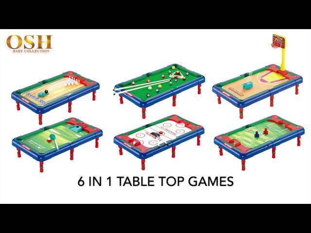 6 In 1 Tabletop games snooker bowling basketball soccers hockey golf