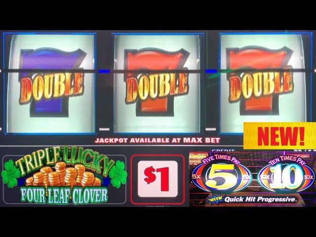 NEW! 9 line DOUBLE GOLD + 5x 10x Times Pay Quick Hits + 8x Crystal Bells + Lucky 4 Leaf Clover slots