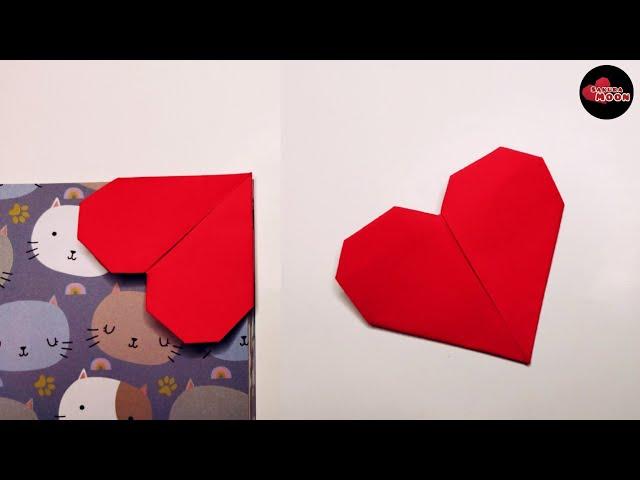 How to Make Paper Heart Easy | Origami Heart Bookmark