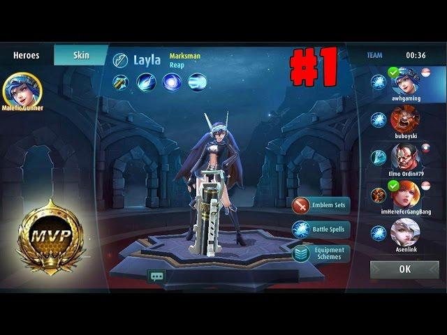 (Gameplay) Mobile Legend : Bang Bang #1 | Play Layla (MVP)