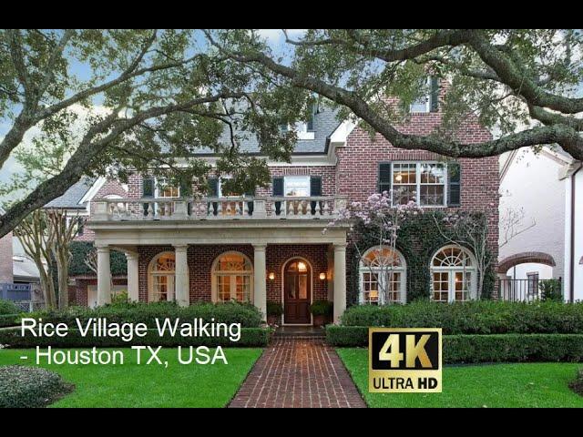 [4K] Houston TX streets walking - Rice Village