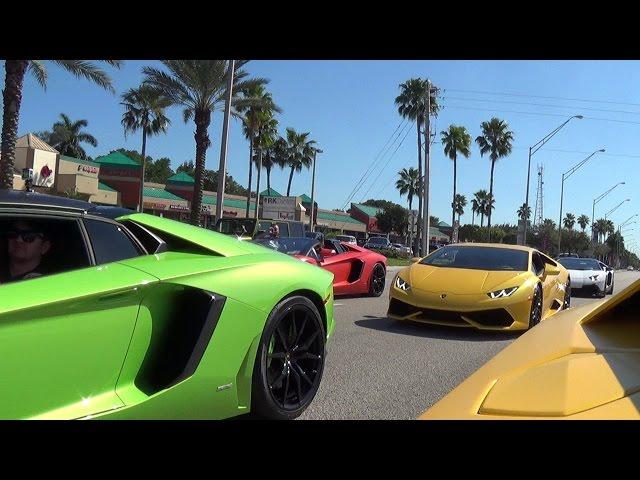 BullFest 2016 Inside Lamborghini Aventador Following 80+Lambos Best Supercar Sounds Adrenaline Rush