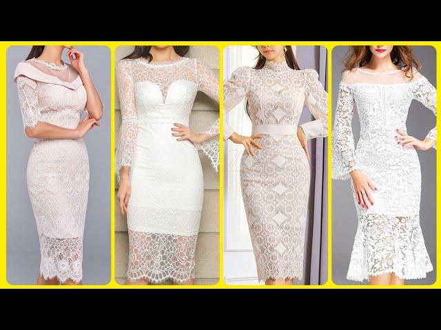 Decent Styles Of Women's Formal Wear White Lace Bodycon Sheath Dresses 2023