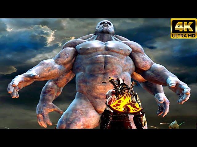 GOD OF WAR 2 Kratos Vs Atlas Titan Boss Fight 4K