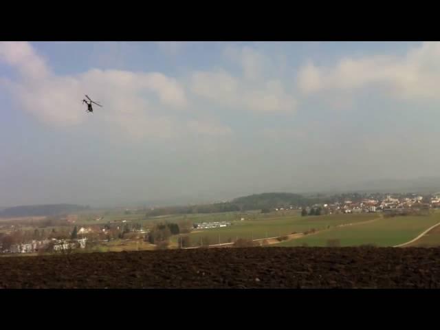 T-Rex 700E F3C - flying (training loop and roll)