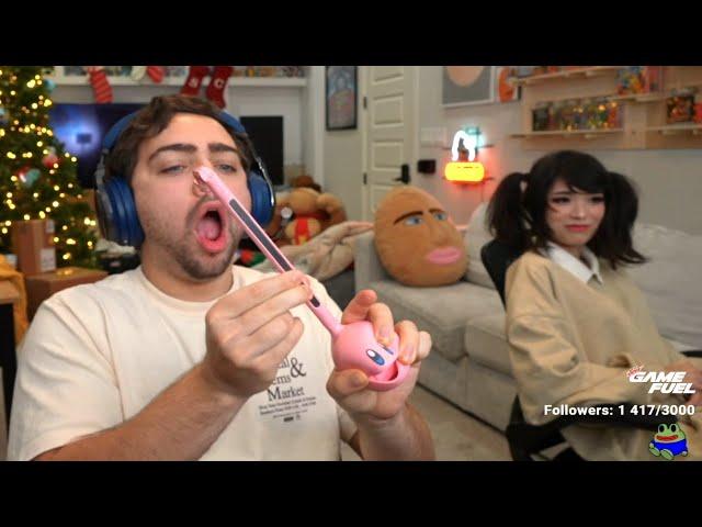 Emiru Gives Mizkif His Daily Dose of Otamatone