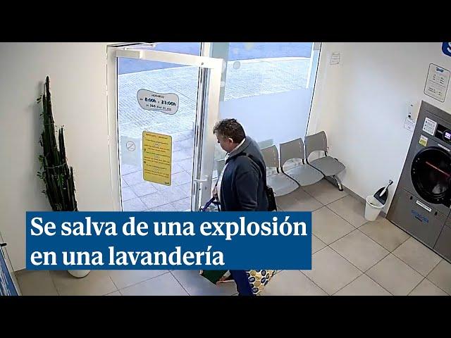 Un cliente se salva de una tremenda explosión en una lavandería de A Coruña