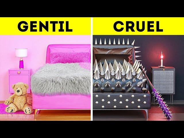 MENINA GENTIL x MENINA CRUEL EM DESAFIO DE REFORMA DE QUARTO || Objetos Decorativos DIY, por 123 GO!