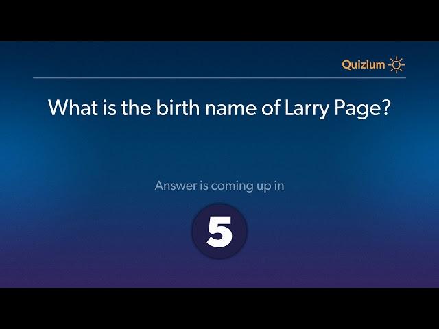 What is the birth name of Larry Page?   Larry Page Quiz