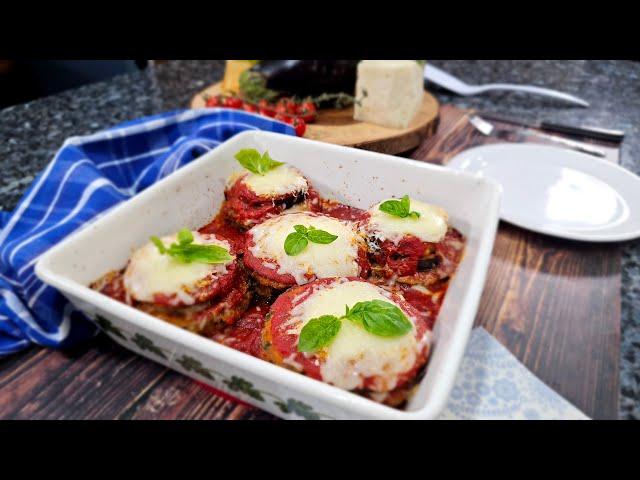 Circular Eggplant Parmigiana for Easy Serving