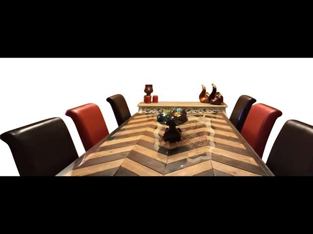 Wooden Chevron Dining Table Plans DIY Furniture Woodworking Build Your Own