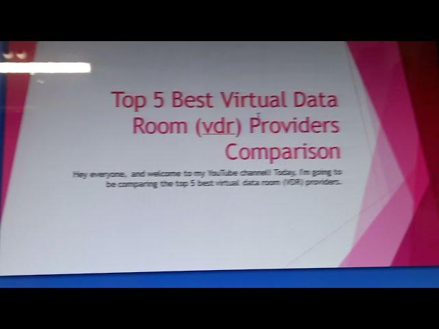 Top 5 Best Virtual Data Room vdr Providers Comparison