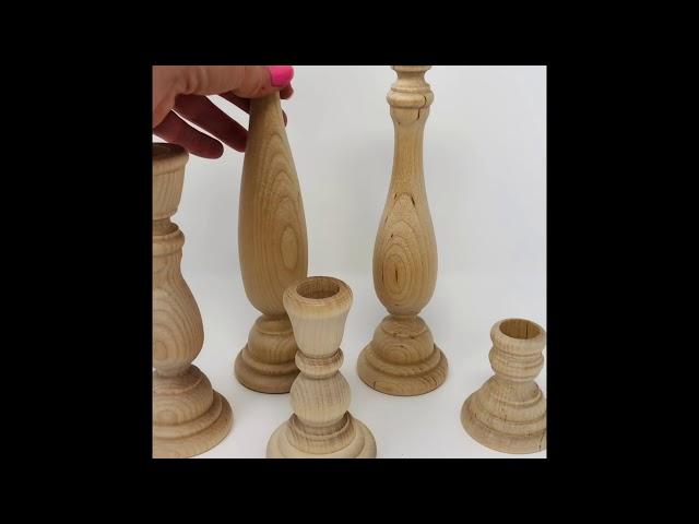 Candlestick Holders Unfinished Wood, DIY Wedding Accents, Home Decor, Cake Tier Spacer, Table Decor