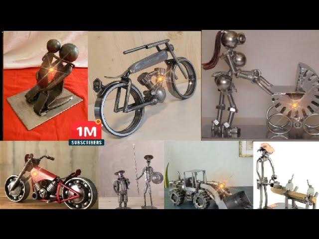 diy mini esculturas con metal y tuercas recicladas/Sculpture ideas with metal and recycled nuts