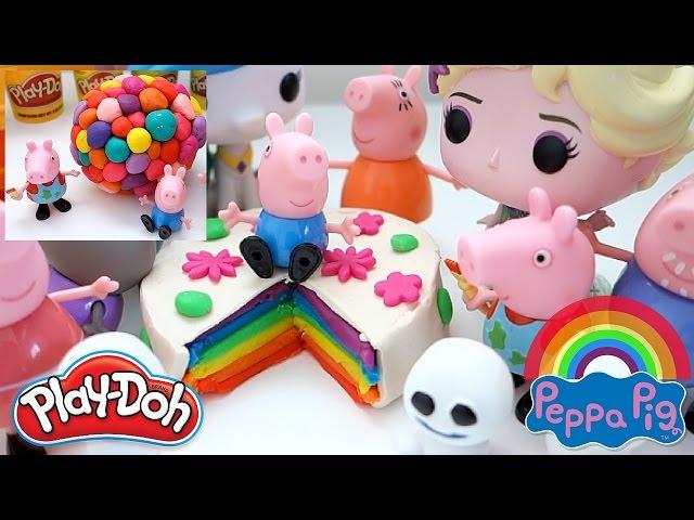 Learn Colors Peppa Pig Play Doh Rainbow Cake Dippin Dots Egg! New Peppa Pig Episodes 2016 English