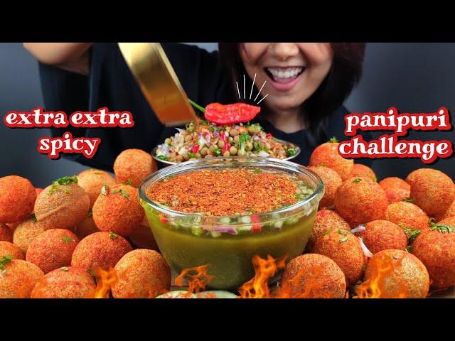 SPICY PANIPURI CHALLENGE | PANIPURI EATING CHALLENGE | INDIAN STREET FOOD | EATING VERY SPICY FOOD