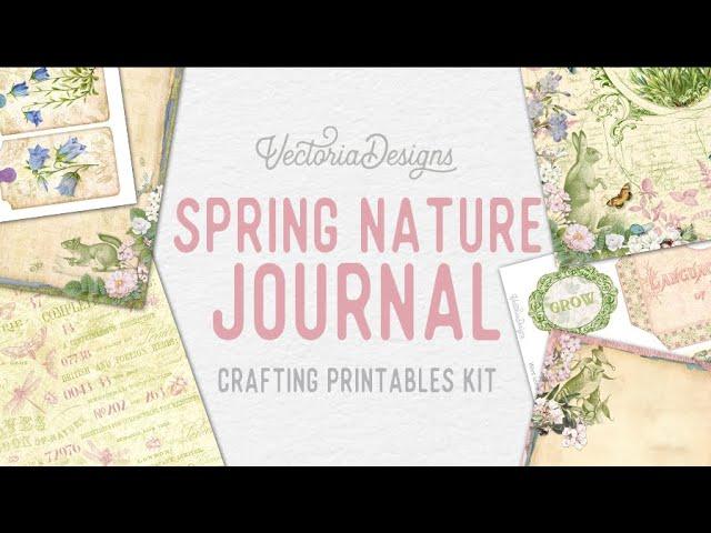 Discover our "Spring Nature Journal" Crafting Kit | Junk Journal Printables | Backpack with Journal