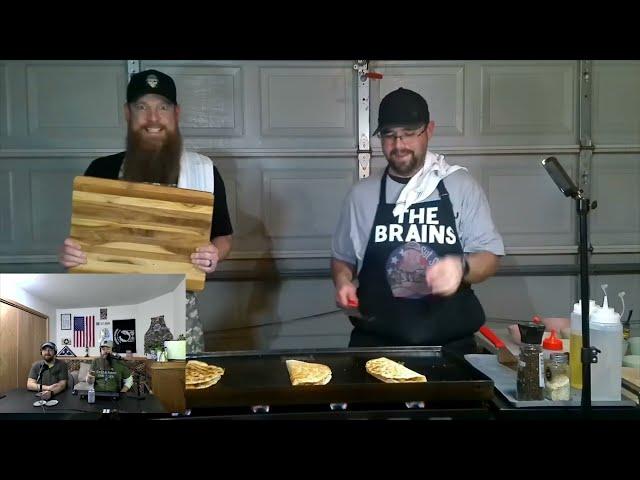 Cooking Video with no mic?!?!  The Chow Hall with Sgt Show and Tiny J: Shrimp Quesadillas