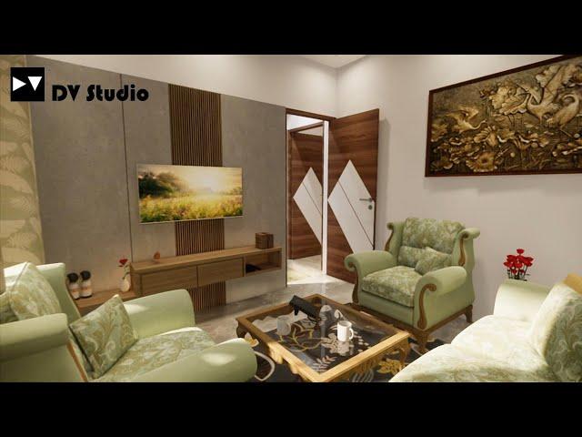 Living room Interior | 25x50 House Plan || DV Studio