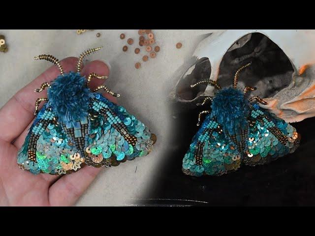 Making a Moth Brooch // Turquoise and Gold Resting Moth