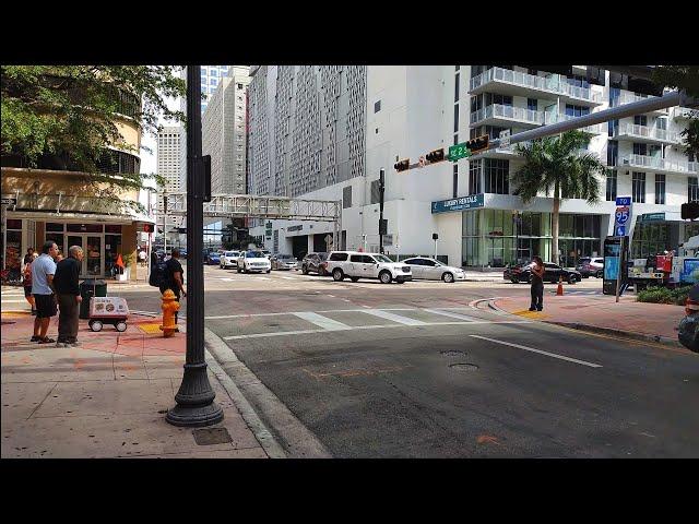 4K Downtown Miami , Spring Walking Tour ,   Miami FL , March 5  2024