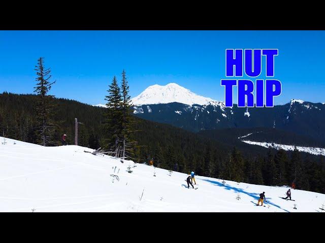 Snowboarding Splitboarding & Pow Surfing at a PNW Backcountry Hut