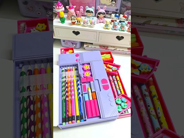 Filling my pencil box with cute stationery ️  #cute #asmr #stationary #shorts #youtubeshorts