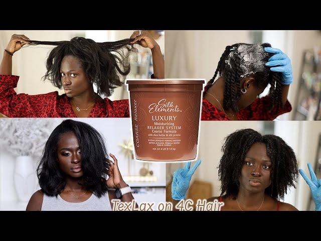 Texlax Touch Up Routine On 4C Hair + Hair Cut Results // Ohemaa