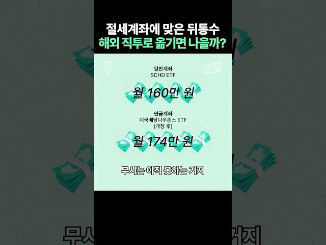 난리난 해외 배당 ETF...이제 절세계좌보다 미국 직투일까? #shorts #연금계좌 #ISA #IRP